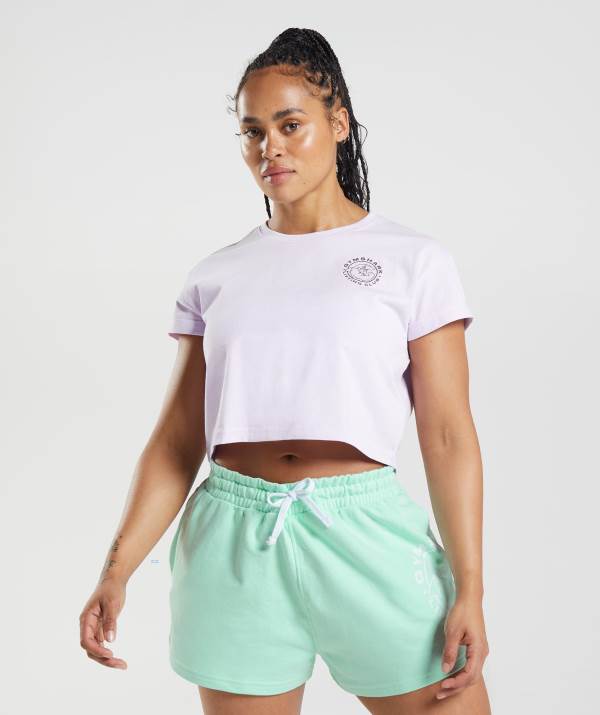 Damske Crop Top Gymshark Legacy Nachový Biele | OP1567432